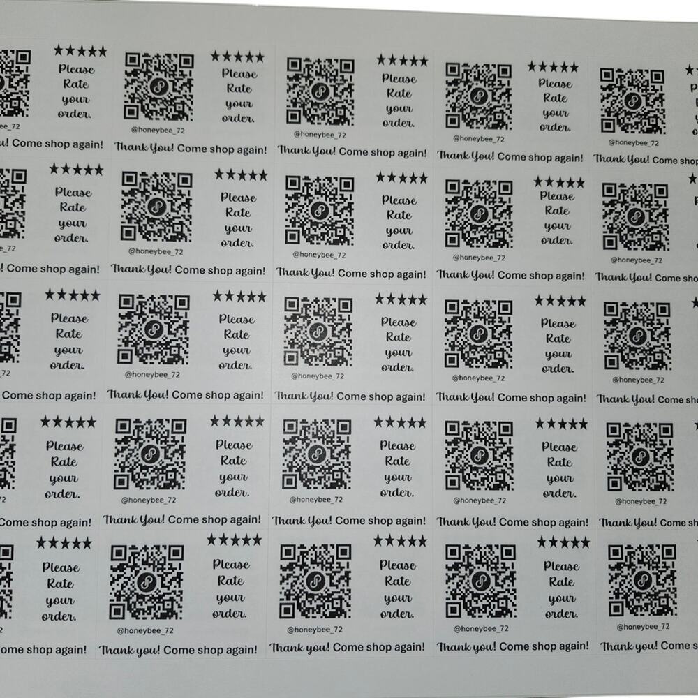 QR and Rate My Order Labels (50) - 2 sheets of 25 - Laser Printed - Picture 4 of 4
